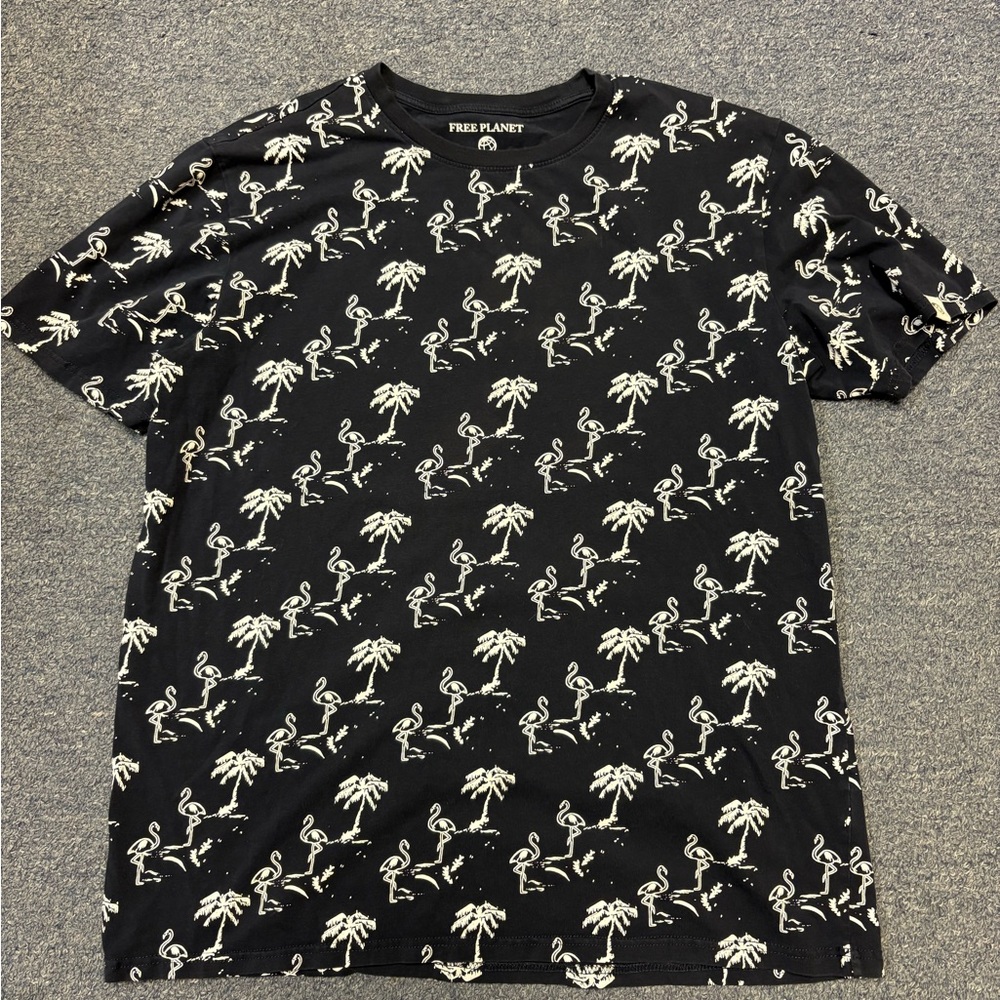Free Planet Dark Navy Blue Graphic Men's Shirt